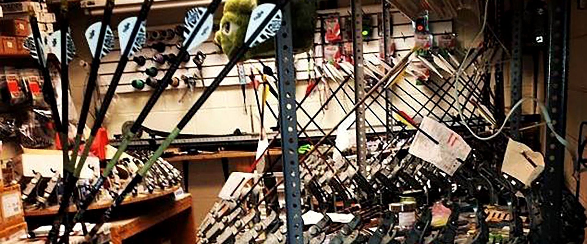 Working on a bow at the Targeteers service bench